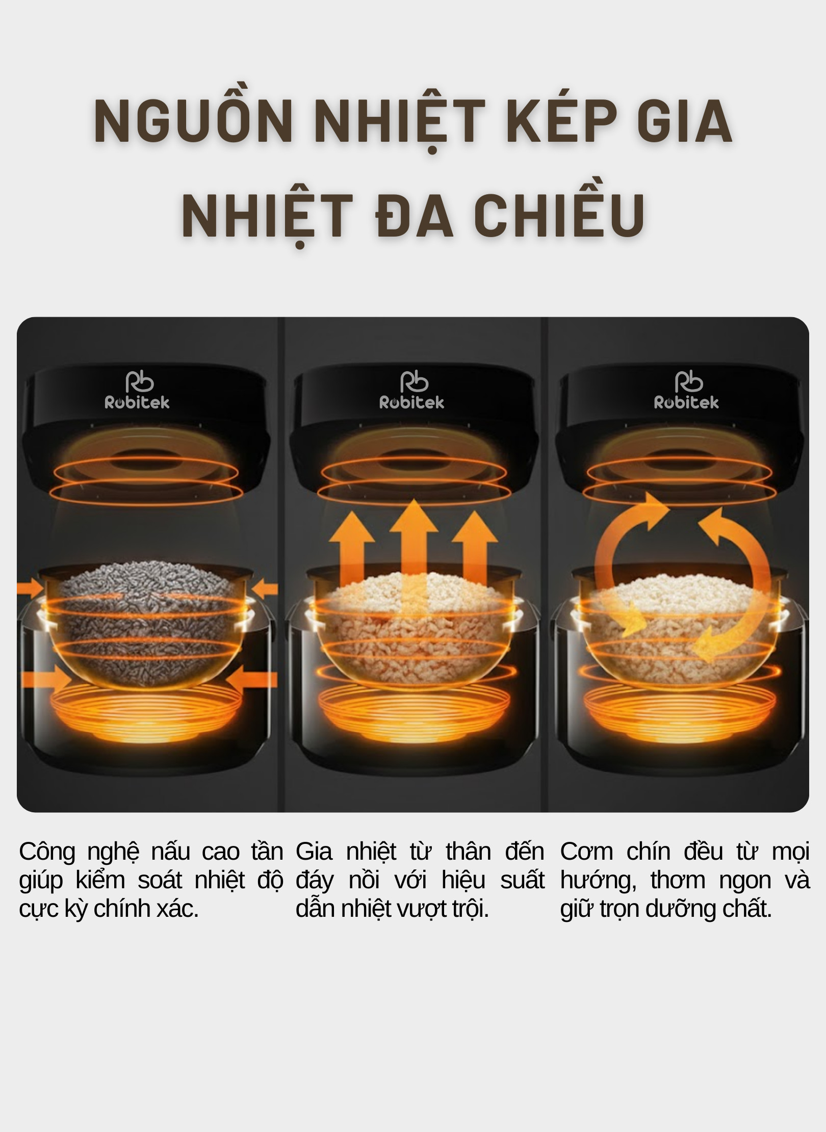 NỒI CƠM ĐIỆN LÒNG INOX ROBITEK RC18 COLOR – DUNG TÍCH 1.8L – NẤU CƠM TÁCH ĐƯỜNG, NỒI CƠM 14 CHỨC NĂNG